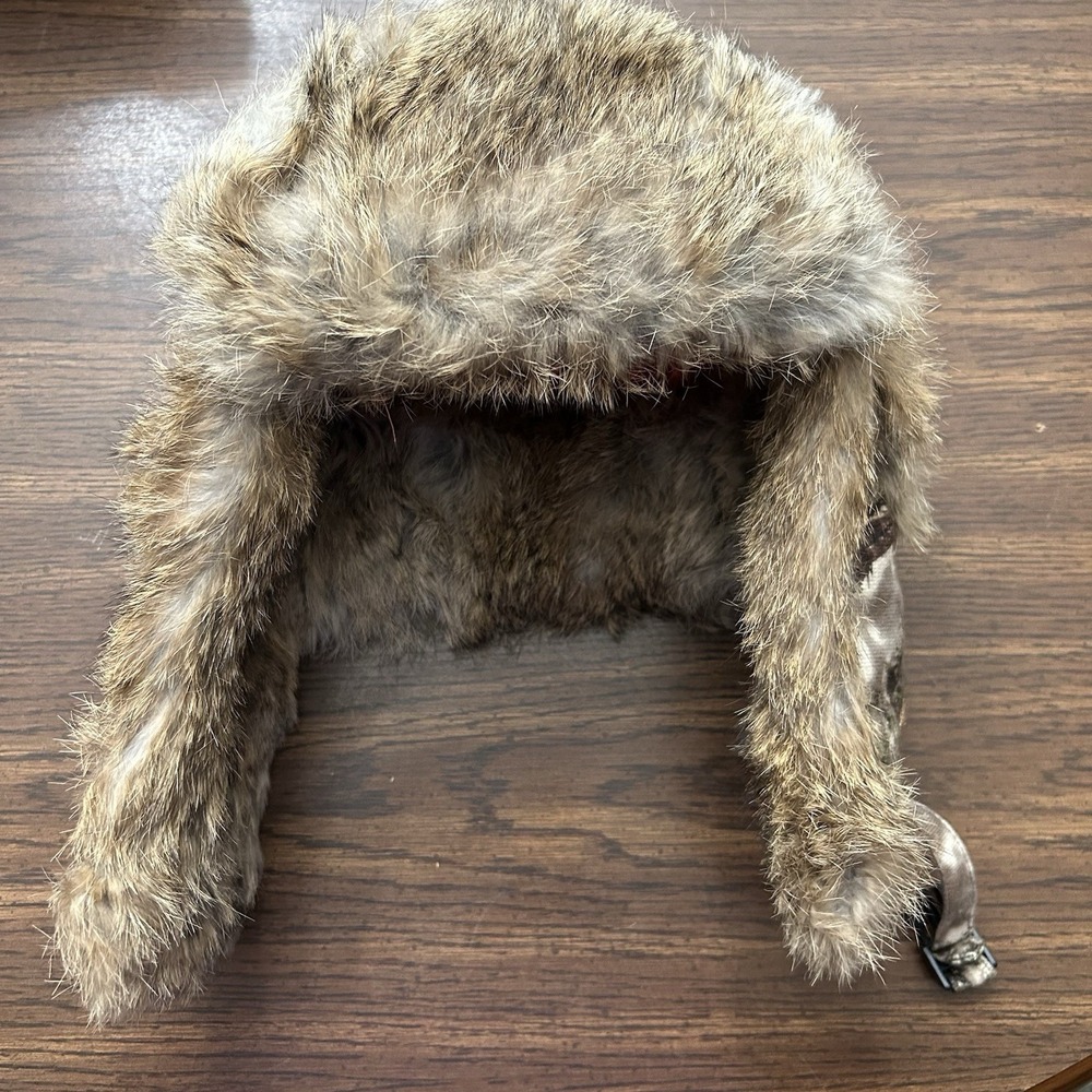 Mad Bomber Cabela's Camo Trapper Hat Rabbit Fur Size M Mossy Oak Winter